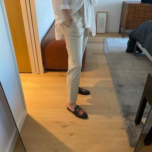 Faux Leather Ivory Ankle Length Zara